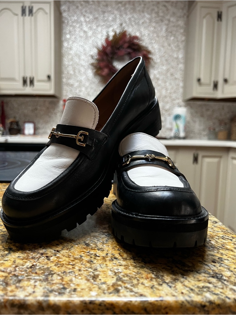 Sam Edelman, Tully Lug Sole Loafer, Classic Two-Tone Leather Loafers